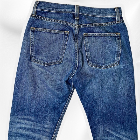 Brock Collection Medium Wash Blue Cotton Cropped Length Straight Leg Jeans Sz 2 - Picture 10 of 15